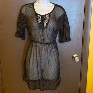 😍 Sound & Matter Sheer Black Polka Dot Dress